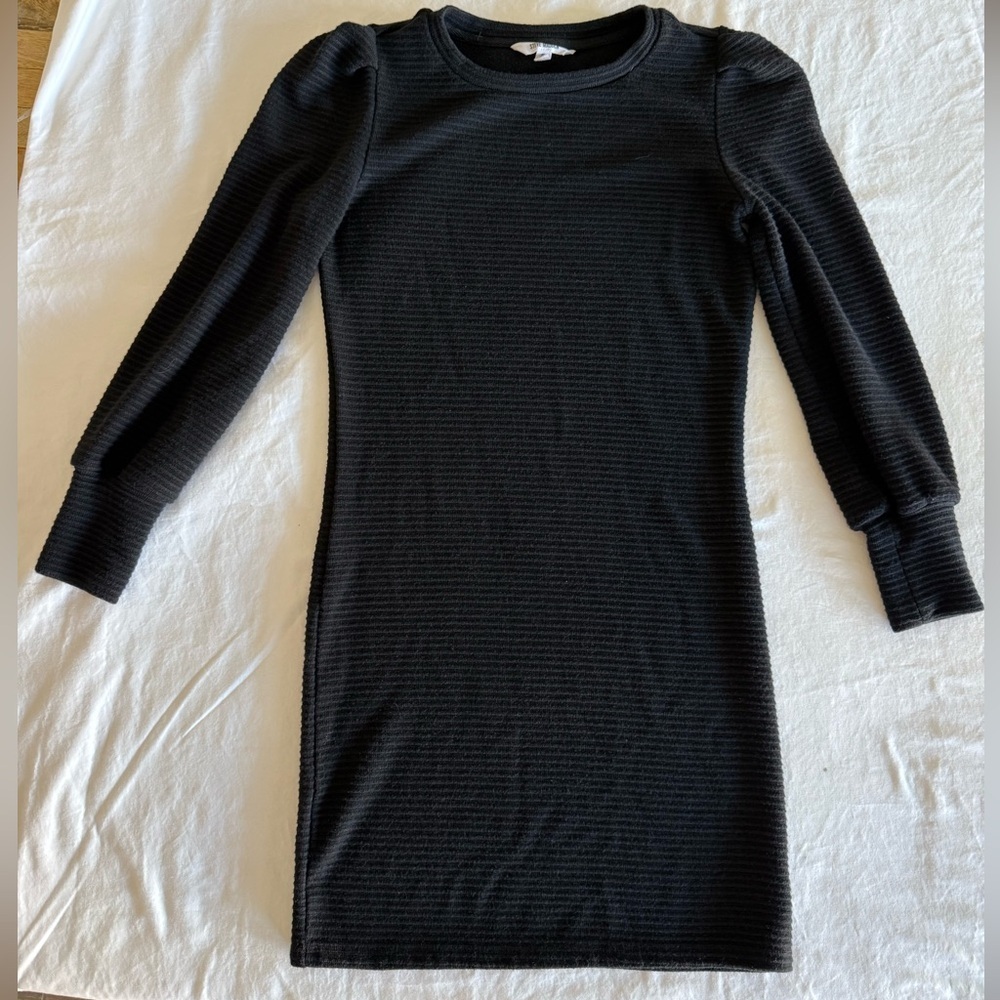 STEVE MADDEN Knit The Scene Ribbed Long Sleeve Mini Sweater Dress - Small - Picture 5 of 8